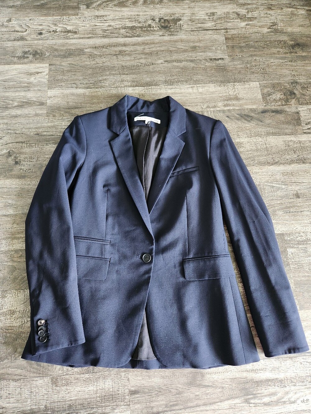 Veronica Beard Navy Single-Button Tailored Dickey Blazer